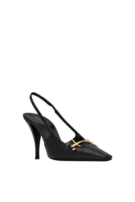 Blade 90 Leather Slingback Pumps