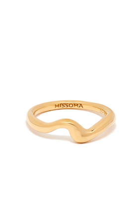 Molten Wave Ring, 18k Gold-Plated Sterling Silver