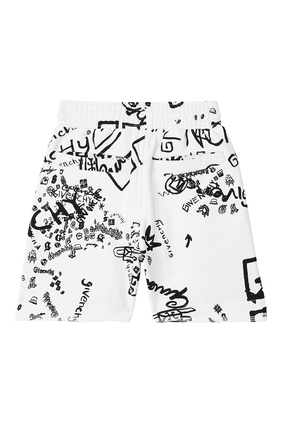 Graffiti Logo Print Shorts