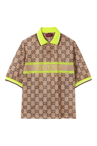 Polyester Mesh GG Print Polo Shirt