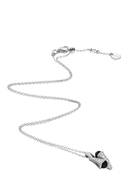 Cleo Huggie Pendant, 18k White Gold with Black Onyx & Diamonds