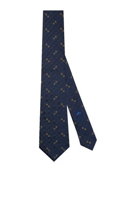 Monogram-Pattern Silk Tie