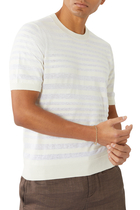 Zanone Striped Cotton & Linen T-Shirt