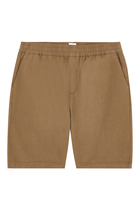 Drawstring Cotton-Linen Shorts