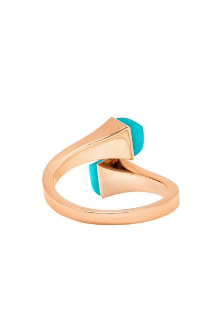 Cleo Midi Ring, 18k Rose Gold with Turquoise & Diamonds