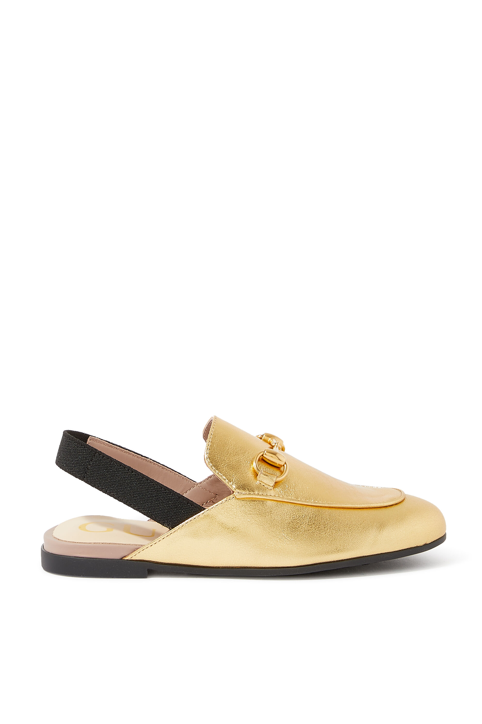 gucci princetown gold mules