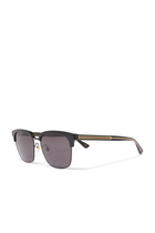 Rectangular-frame Metal Sunglasses