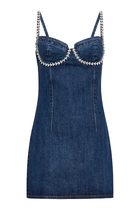 Diamante Detail Denim Mini Dress