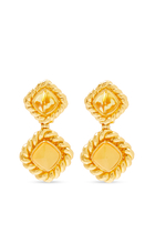Carlotta Drop Earrings, 24k Gold-Plated Brass & Yellow Quartz