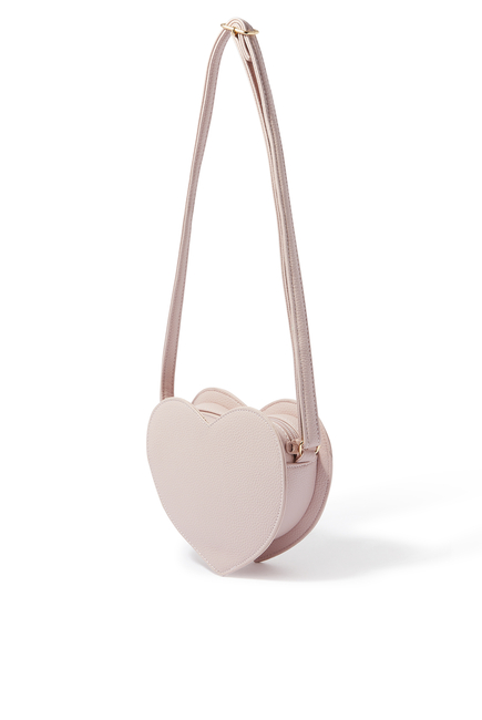 Molo Girl's Aura Crossbody Heart Bag in White