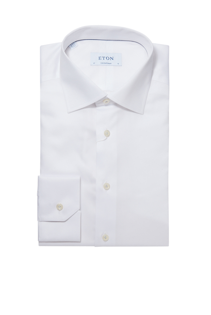 White Cotton-Twill Shirt