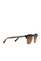 Rectangular-Frame Metal Sunglasses