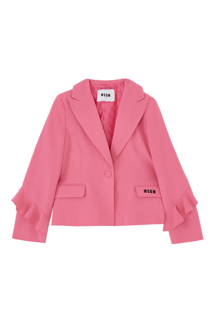 Kids Technical Fabric Ruffle Blazer