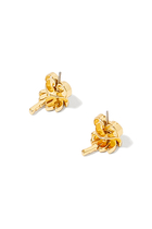 Away We Go Pave Palm Tree Earrings, Alloy, Plating, Titanium Post & Glass Stone, Cubic Zirconia