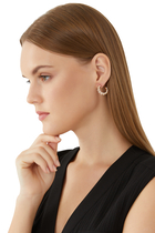 Tip-Top Earrings, 18k Rose Gold, White Agate & Diamonds