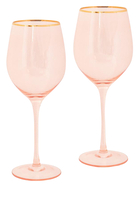 Wine Crystal Rose Glasses, Set of 2