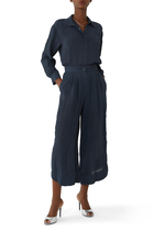 Crinkle Wide-Leg Trousers