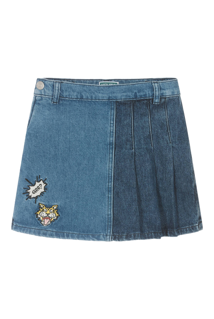 Kids Denim Pleated Skort