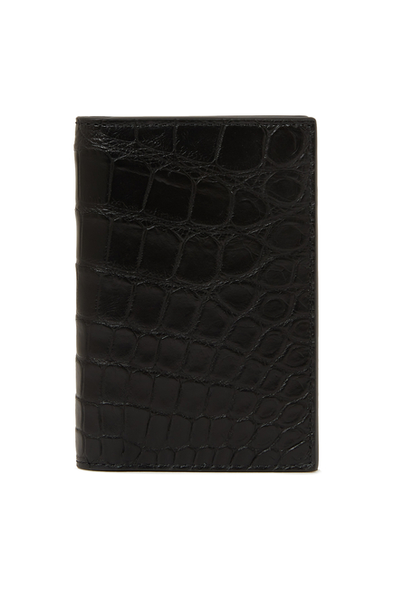 Flap Card Case in Alligator Leather