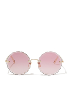 ROSIE SUNGLASSES SUNGLASSES, GOLD/GRADIENT PINK:Gold :One Size
