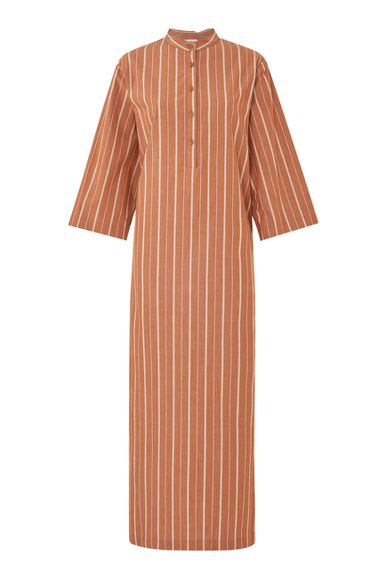 Relaxed Stripe Djellaba Maxi Dress