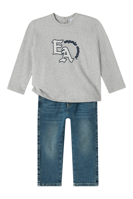 Kids Logo Waistband Denim Jeans