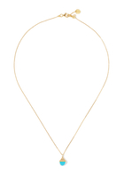 Cleo Mini Rev Pendant, 18k Yellow Gold with Turquoise & Diamonds