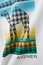 Logo Camel-Print Cotton T-Shirt