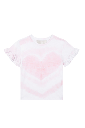 Heart Tie Dye Print Cotton T-Shirt