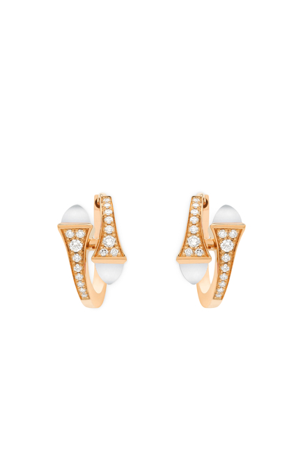 Cleo Milky Aquamarine & Rose Gold Huggie Earrings