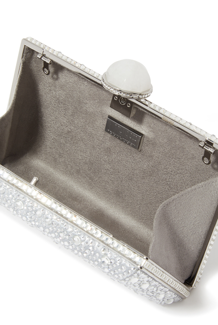 Skylar Crystal Caviar Rhine Clutch