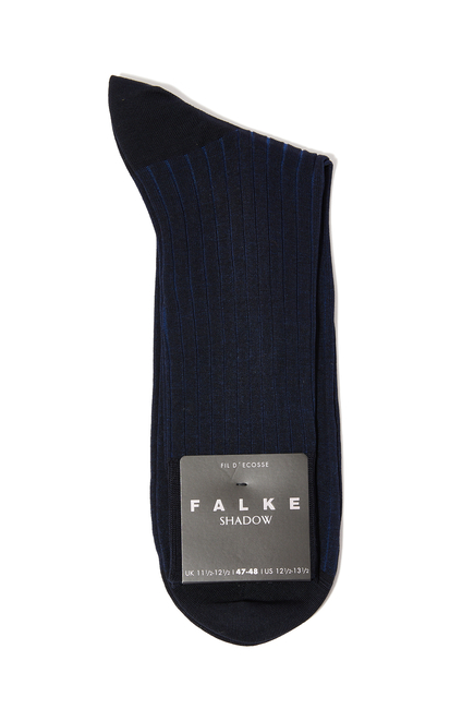 Shadow Ribbed Cotton Socks