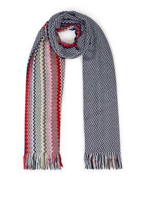 Zig Zag Woven Knitted Scarf