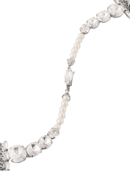 Pearl Necklace with Crystal Embellishment