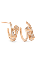 Cleo Open Hoop Earrings, 18k Pink Gold & Diamonds