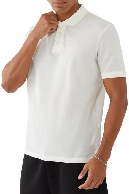 Micro Eagle Logo Cotton Polo Shirt