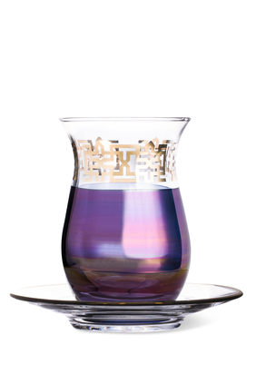 Aurora Tea Glass and Saucer, Set of 12