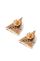 Neutra Aztec Stud Earrings, 18k Mixed Gold, Diamonds & Black Onyx