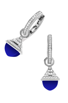Cleo Mini Rev Drop Earrings, 18k White Gold Lapis Lazuli & Diamonds