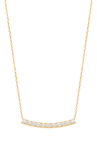 Curved Large Chain Necklace , 18k Yellow Gold & Diamonds