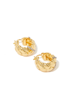 Lucy Williams Pave Waffle Hoop Earrings, 18k Recycled Gold Plated on Brass