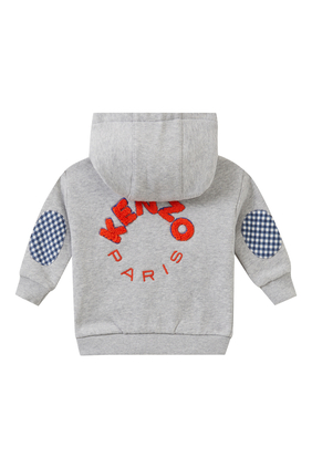 Kids Logo Embroidered Hooded Cardigan