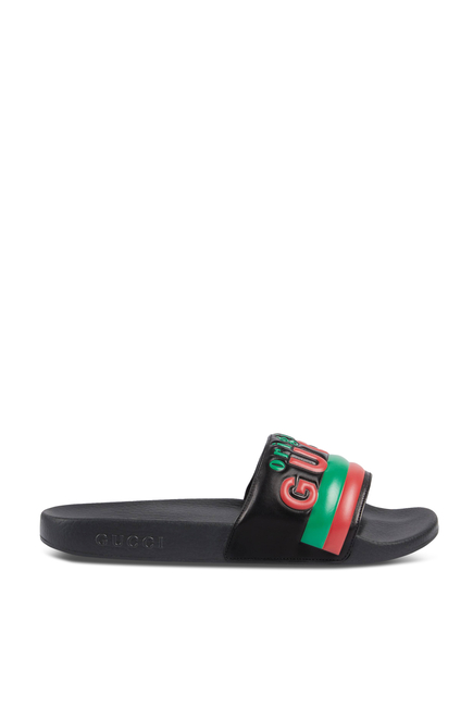 Gucci Black Slide Sandals