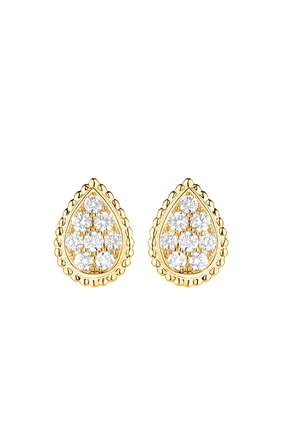 Serpent Bohème Stud Earrings, 18k Yellow Gold & Diamonds