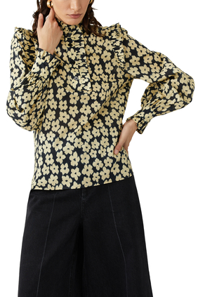 Kyra Blurred Floral Cotton Shirt