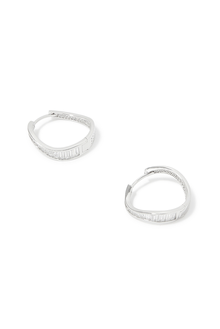 Teagen Wave Huggie Earrings, Vermeil & Cubic Zirconia