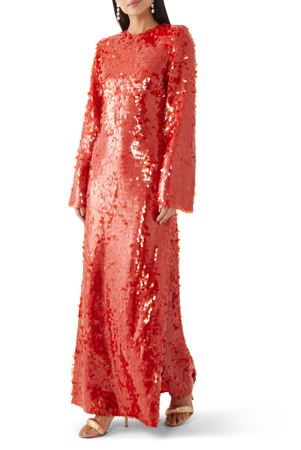 Geanie Long Sleeve Sequin Gown