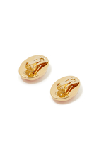 Sybil Stud Earrings, 18k Gold-Plated Brass & Rose Quartz