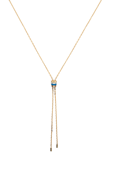 Quatre Blue Small Model Tie Necklace