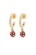 Ladybug Pave Huggie Earrings